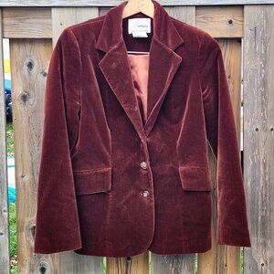 Luscious VINTAGE Perruzza blazer Women's Size 12 Made in Canada Brown Velvet